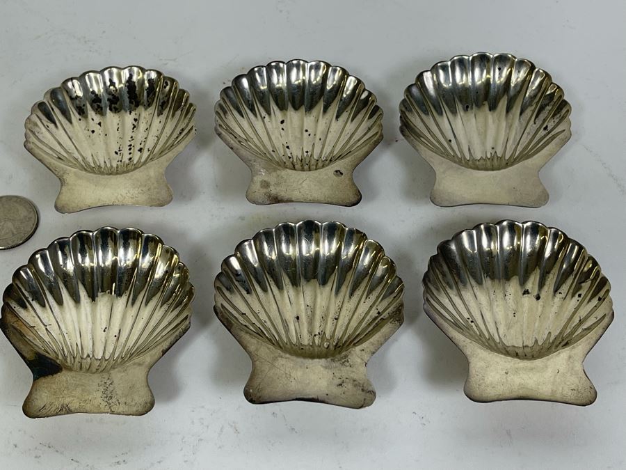Six Sterling Silver Footed Shell Trays Dishes Mexico 2.5W X 3D X 0.5H 141g $97 Melt Value [Photo 4]