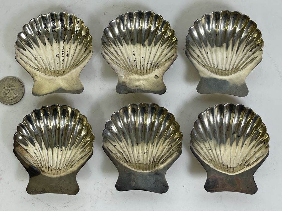 Six Sterling Silver Footed Shell Trays Dishes Mexico 2.5W X 3D X 0.5H 141g $97 Melt Value [Photo 3]