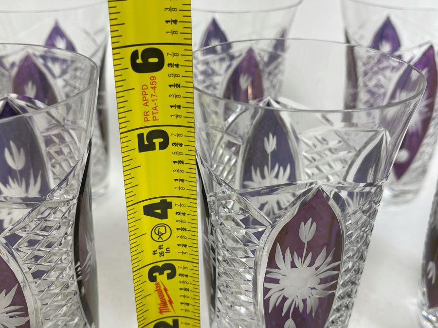 Eight Vintage Cut Crystal Glasses 5.5H [Photo 7]