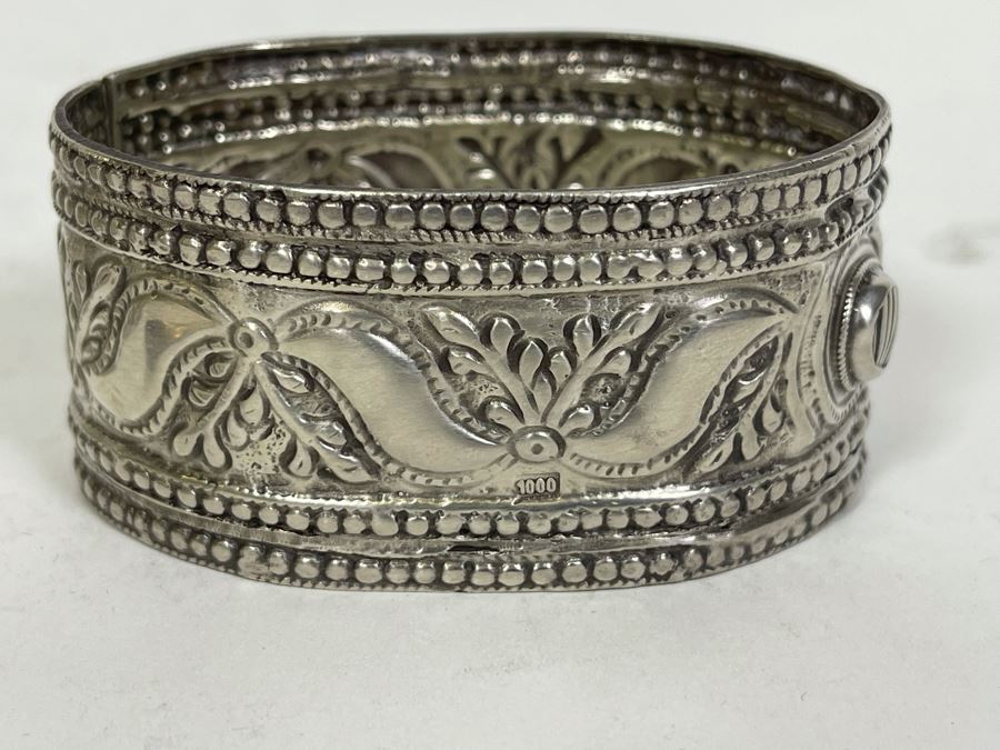 Vintage Pure Silver Repousse Napkin Rings 60g Melt Value $44 [Photo 6]