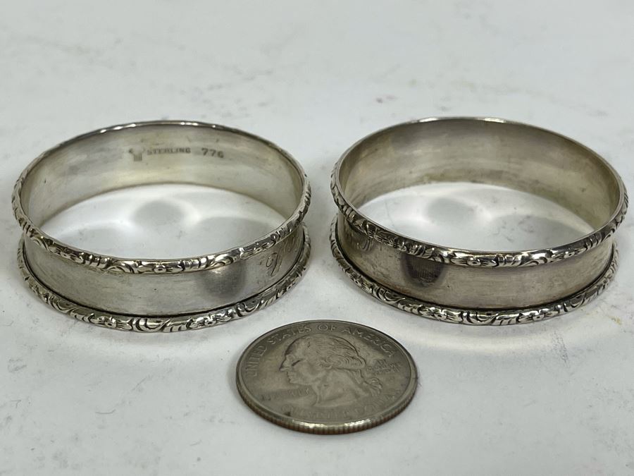 Vintage Sterling Silver Napkin Rings 23g [Photo 2]