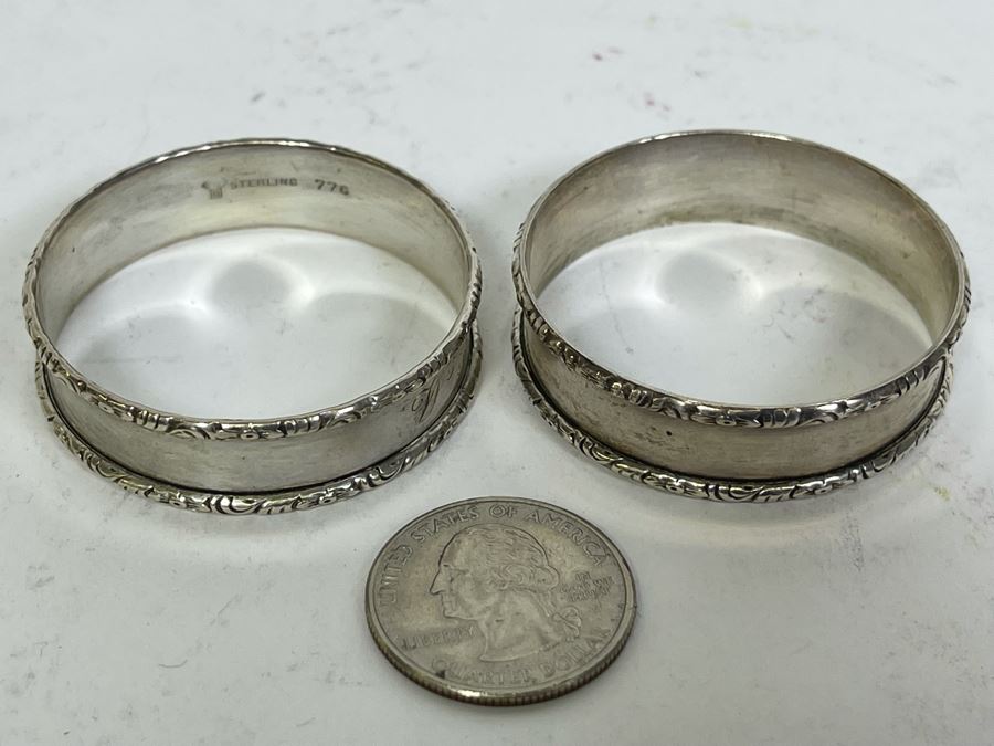 Vintage Sterling Silver Napkin Rings 23g [Photo 3]
