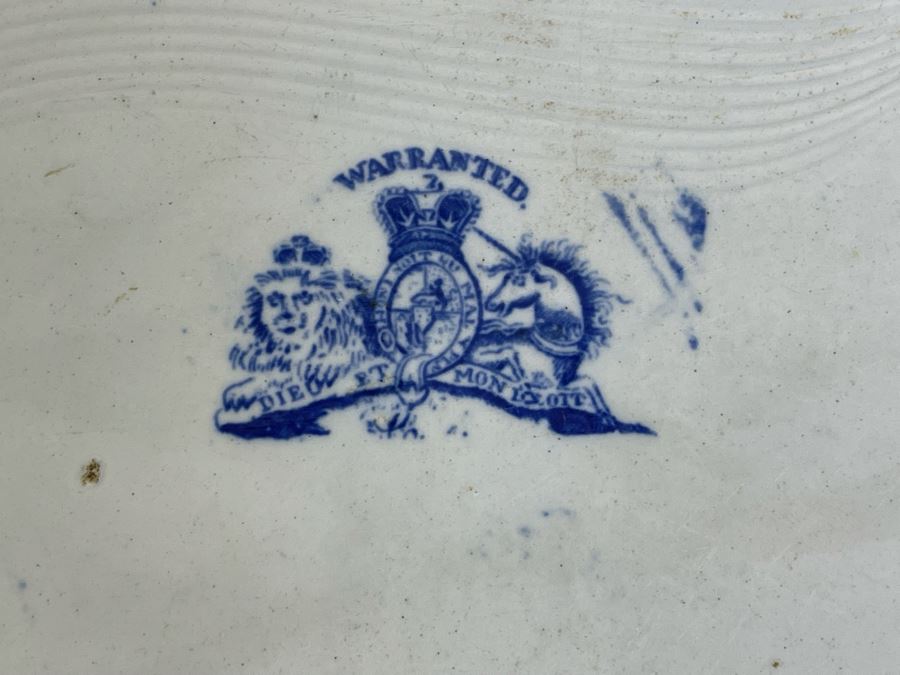 Vintage English Blue & White Platter 17.5 X 14 [Photo 6]