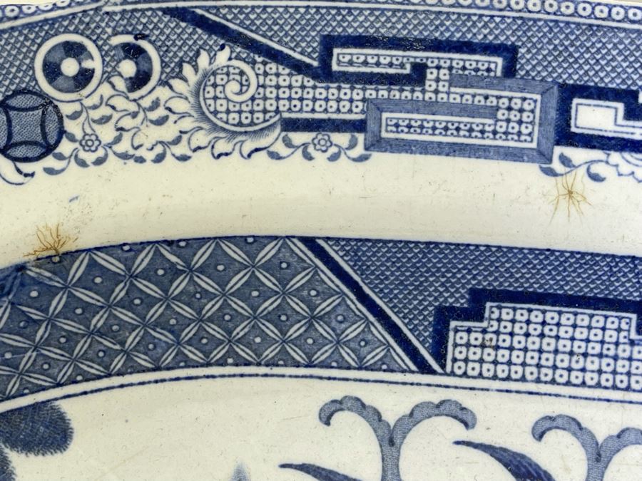 Vintage Blue & White English Platter 17.5 X 14 [Photo 4]