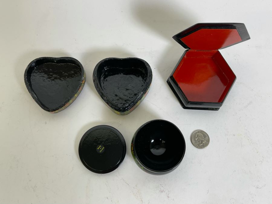 (3) Handpainted Russian / Ukraine Lacquer Boxes [Photo 9]