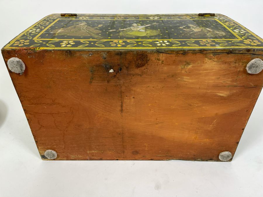 Handpainted Indian Wooden Box 16W X 10D X 10H [Photo 8]