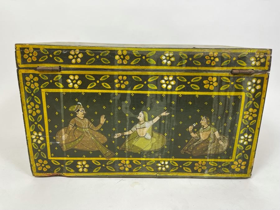 Handpainted Indian Wooden Box 16W X 10D X 10H [Photo 7]