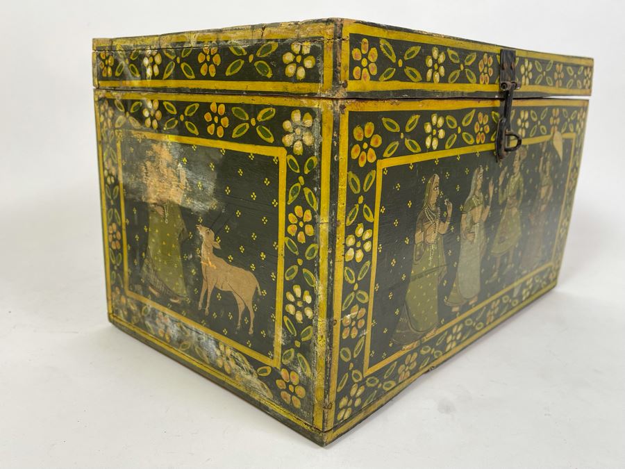 Handpainted Indian Wooden Box 16W X 10D X 10H [Photo 6]