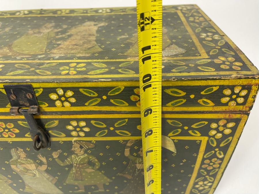 Handpainted Indian Wooden Box 16W X 10D X 10H [Photo 12]