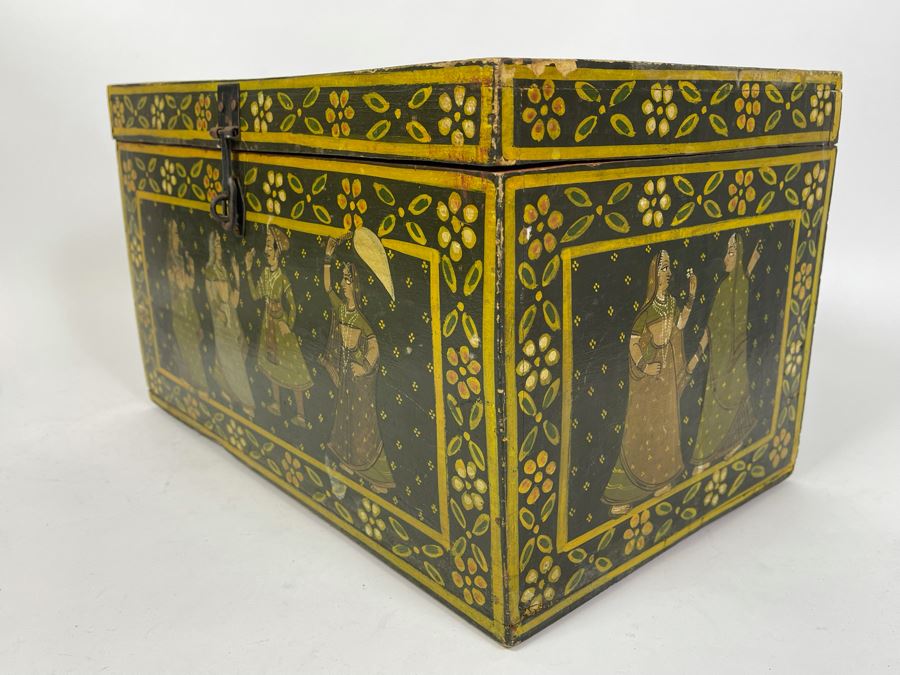 Handpainted Indian Wooden Box 16W X 10D X 10H [Photo 5]