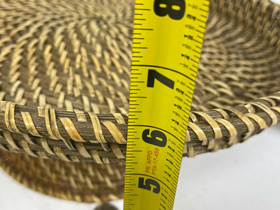 Decorative Bowl 8W X 6.5H With Woven Footed Stand 15W X 6H [Photo 9]