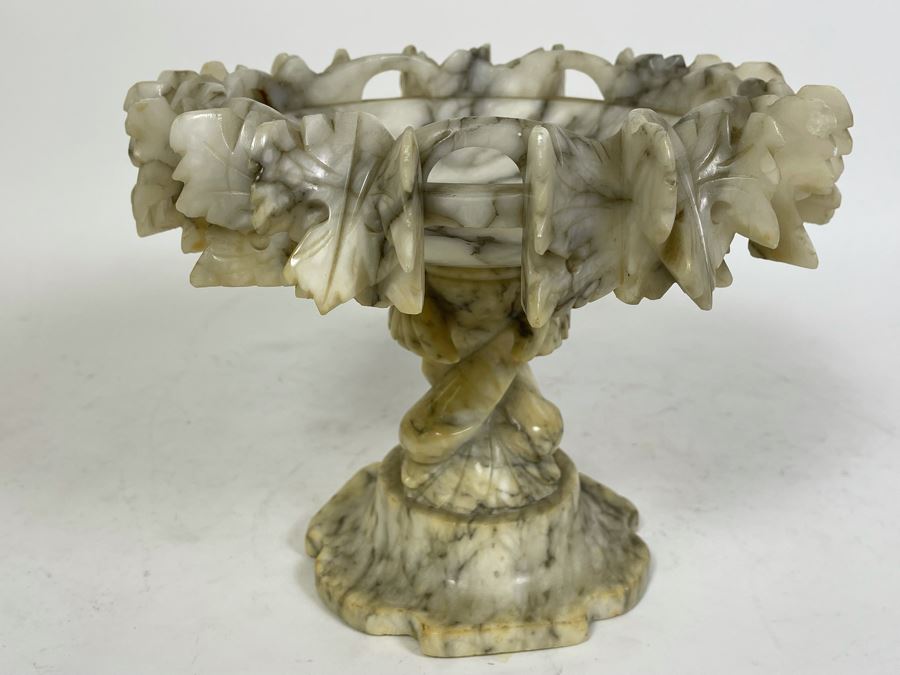 Carved Alabaster Compote 10W X 9H [Photo 3]