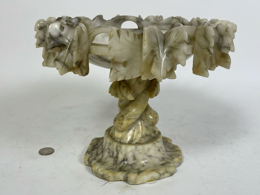 Carved Alabaster Compote 10W X 9H [Photo 11]
