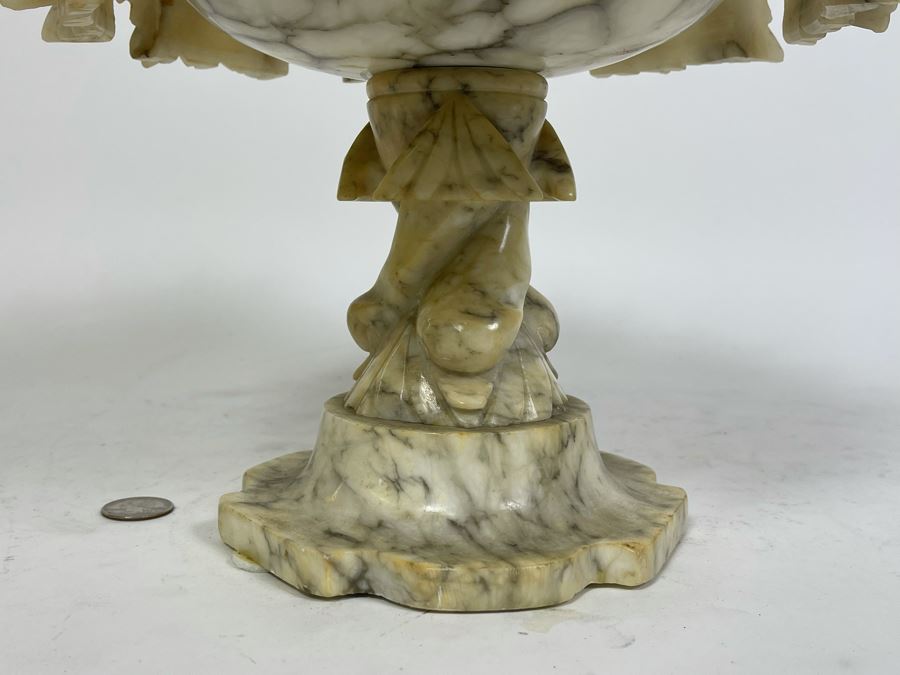 Carved Alabaster Compote 10W X 9H [Photo 10]