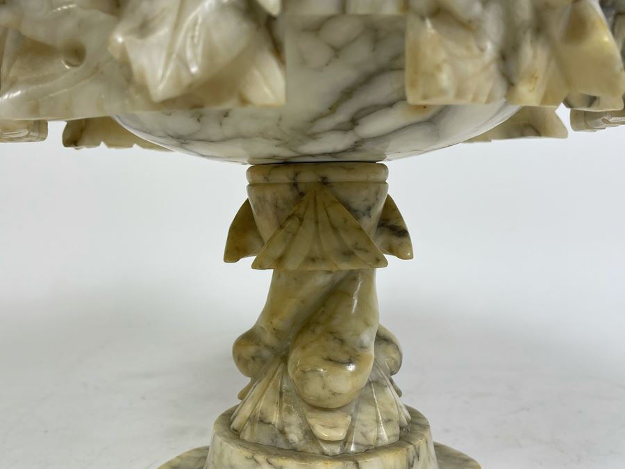 Carved Alabaster Compote 10W X 9H [Photo 9]