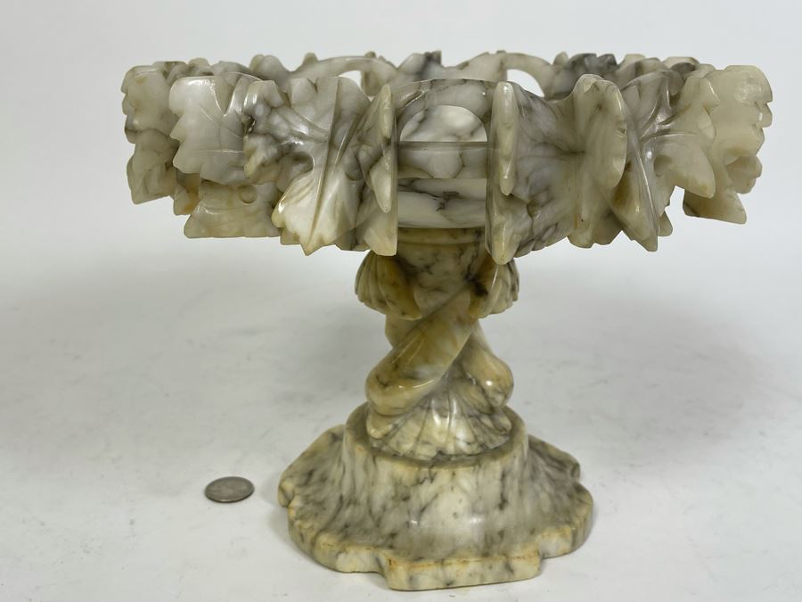 Carved Alabaster Compote 10W X 9H [Photo 5]