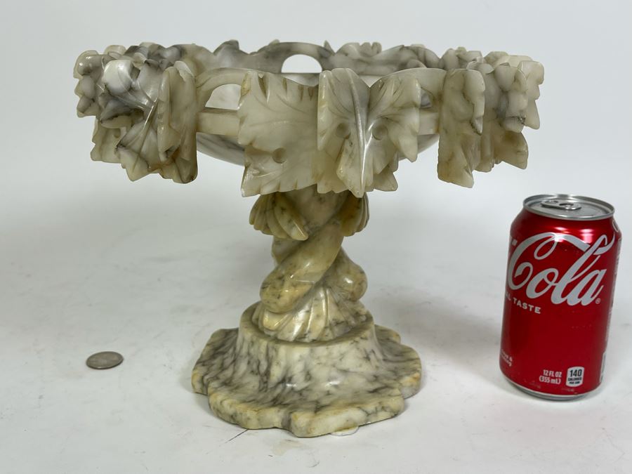 Carved Alabaster Compote 10W X 9H [Photo 12]