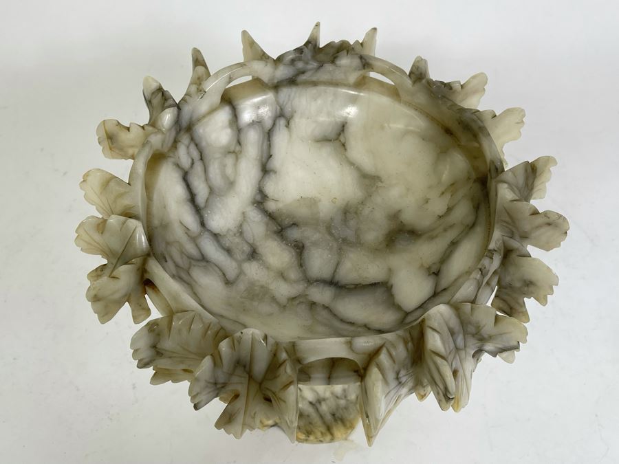 Carved Alabaster Compote 10W X 9H [Photo 8]