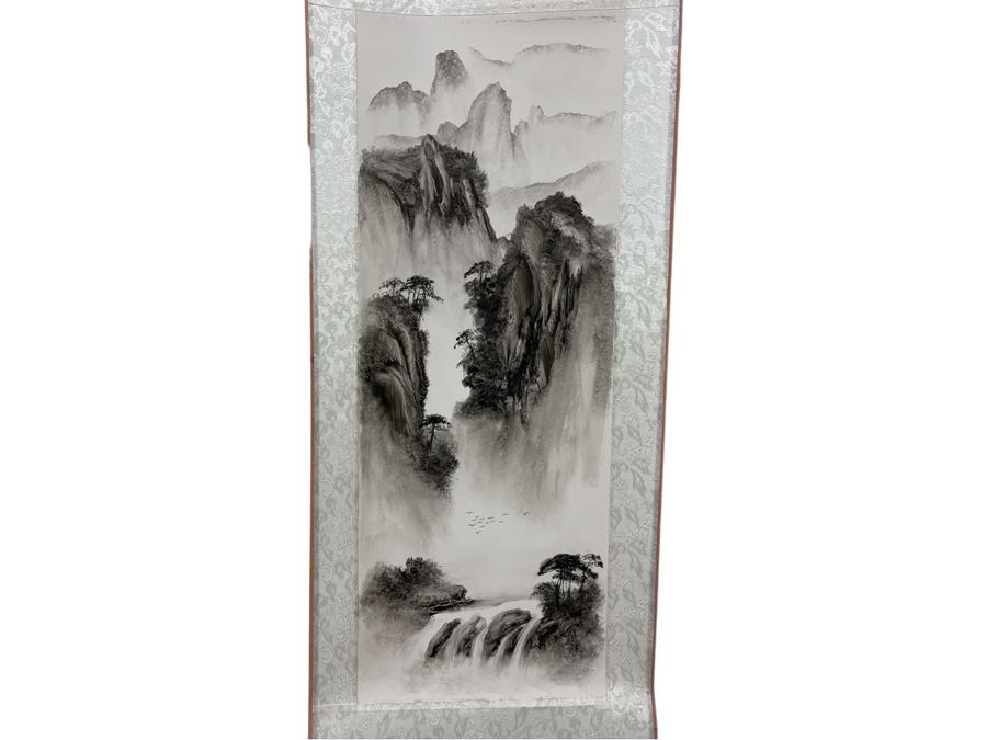 Impressive Original Chinese Landscape Modern Style Scroll Painting 8 X 20 Scroll Is 11 X 34