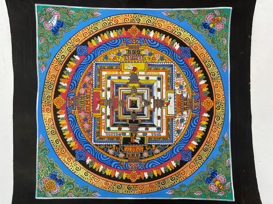 Original Bhutan Mandala Artwork On Paper 12.5 X 12.5