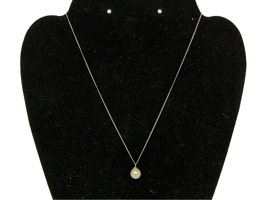 14K Gold 16' Necklace With Pearl Pendant