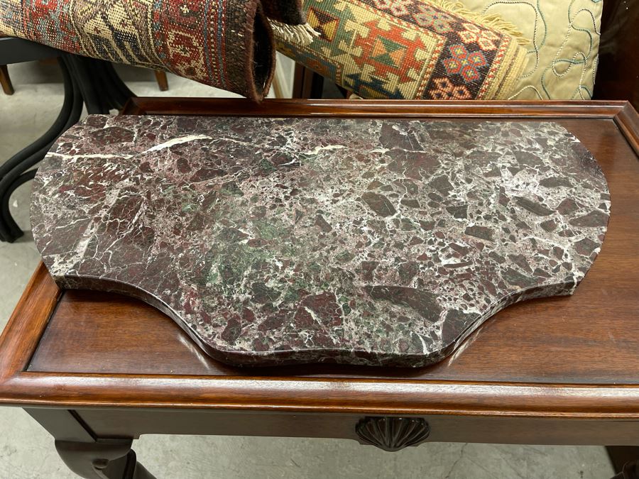 Vintage French Marquetry Serpentine Vitrine Display Cabinet 34W X 19D X 64H [Photo 11]