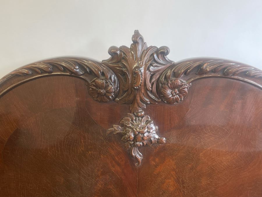 Exquisite Antique Carved Mahogany Wooden Pedestal Sideboard Buffet With Ball And Claw Feet And Felt Lined Silver Storage Compartments (Middle Section Is Supported By Dowels And Needs To Be Screwed In) 95W X 26D X 59H [Photo 28]