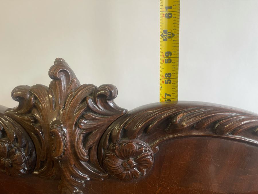 Exquisite Antique Carved Mahogany Wooden Pedestal Sideboard Buffet With Ball And Claw Feet And Felt Lined Silver Storage Compartments (Middle Section Is Supported By Dowels And Needs To Be Screwed In) 95W X 26D X 59H [Photo 34]