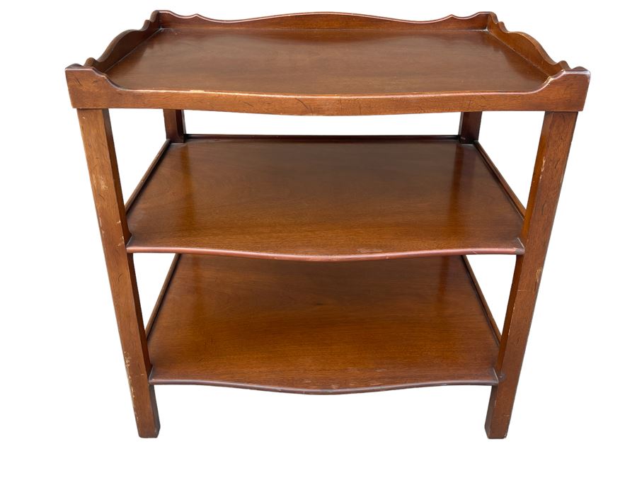Mahogany Side Table With Two Shelves By Heritage Henredon 25W X 19D X 25H [Photo 1]