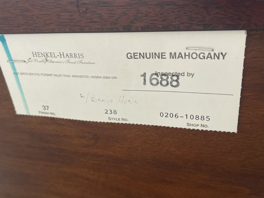 Stunning Mahogany Henkel-Harris Sideboard Buffet Credenza Cabinet With Felt Lined Silver Storage Drawer 76W X 23D X 38H [Photo 21]