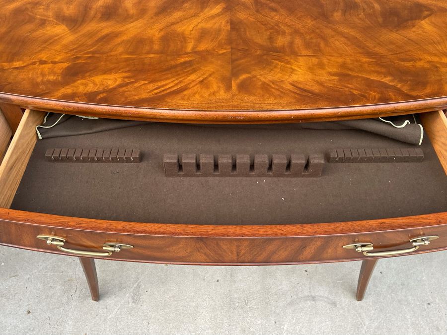 Stunning Mahogany Henkel-Harris Sideboard Buffet Credenza Cabinet With Felt Lined Silver Storage Drawer 76W X 23D X 38H [Photo 16]