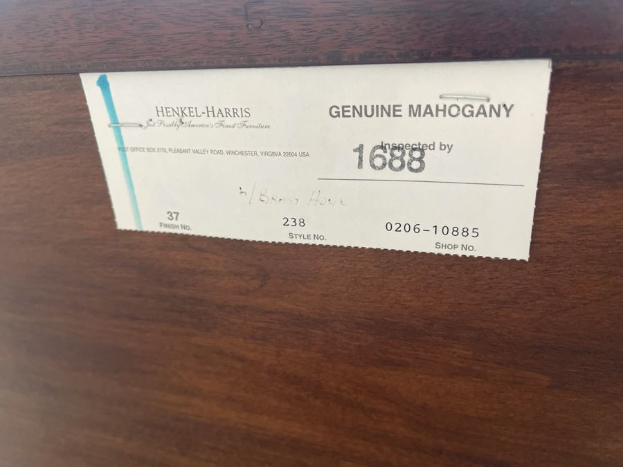 Stunning Mahogany Henkel-Harris Sideboard Buffet Credenza Cabinet With Felt Lined Silver Storage Drawer 76W X 23D X 38H [Photo 20]