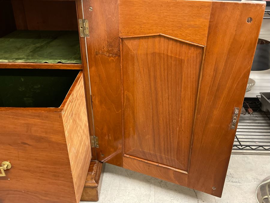 Elegant English Pedestal Sideboard Buffet Credenza With