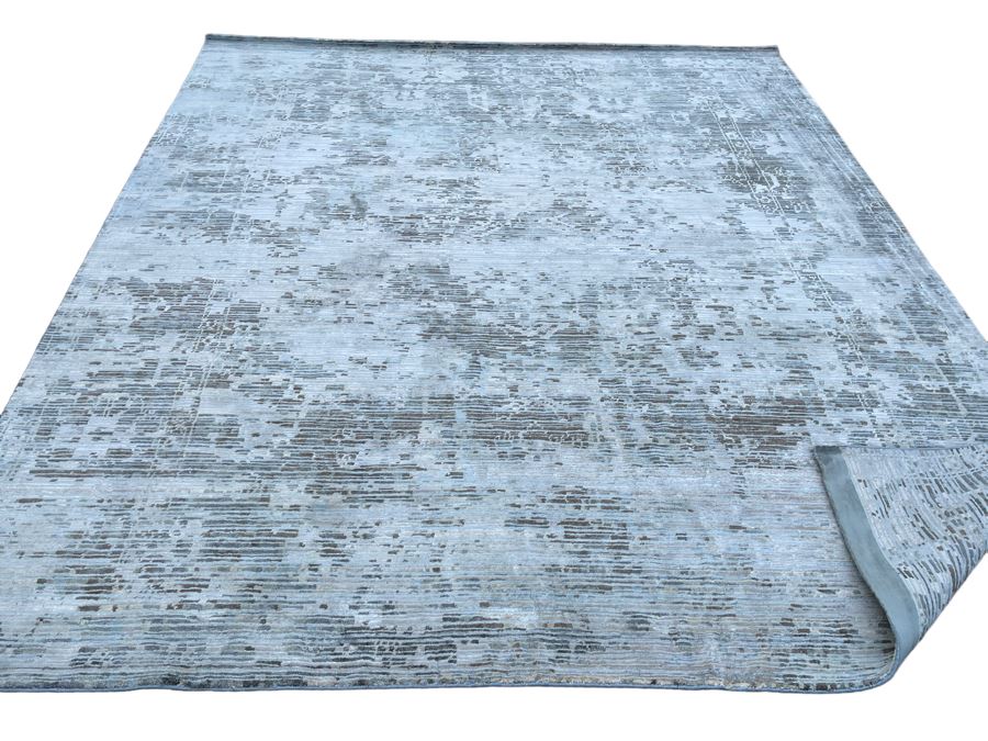 Large Contemporary Wool Area Rug 94.5 X 115