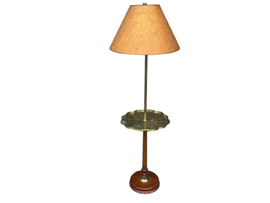 Frederick Cooper Floor Lamp With Brass Table Chicago 52H