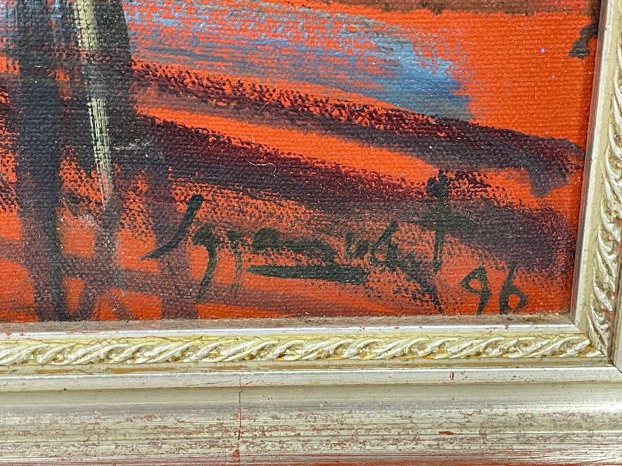 Original Abstract Bar Scene Painting 31 X 39 [Photo 14]