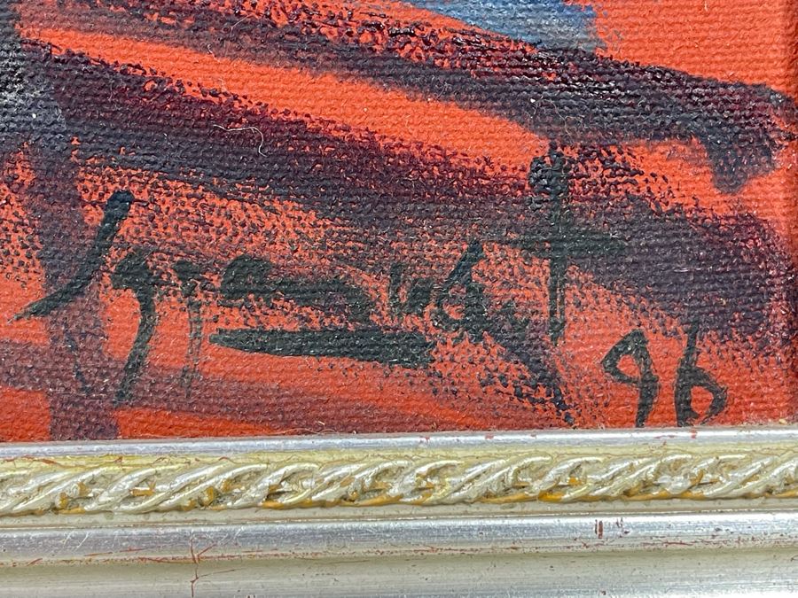 Original Abstract Bar Scene Painting 31 X 39 [Photo 16]