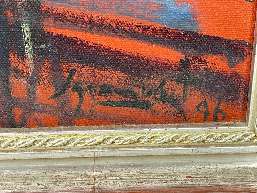 Original Abstract Bar Scene Painting 31 X 39 [Photo 13]