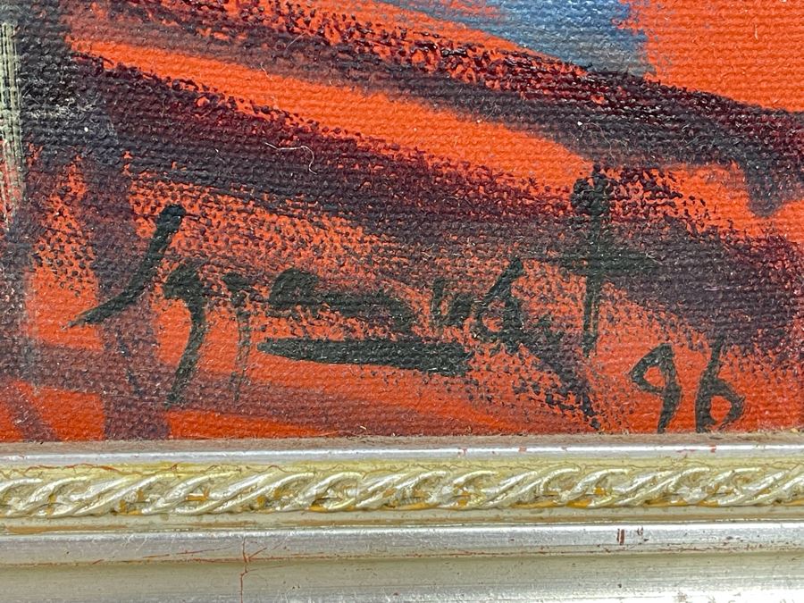 Original Abstract Bar Scene Painting 31 X 39 [Photo 15]