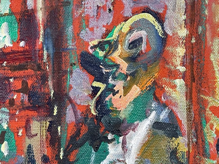 Original Abstract Bar Scene Painting 31 X 39 [Photo 18]