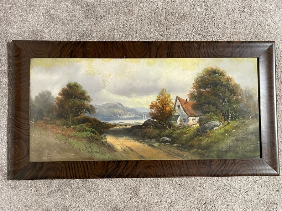 William Henry Chandler (1854-1928) Pastel Painting Framed 39.5 X 17.5 Framed 45 X 23.5 [Photo 2]