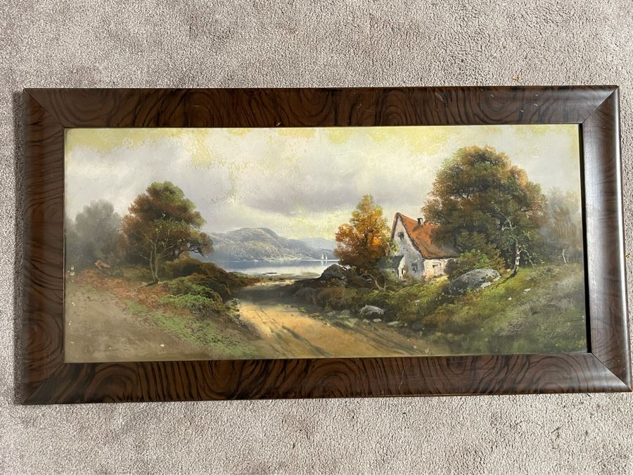 William Henry Chandler (1854-1928) Pastel Painting Framed 39.5 X 17.5 Framed 45 X 23.5 [Photo 3]