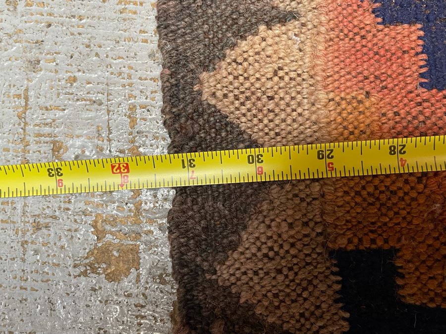 Small Vintage Hand Knotted Wool Area Rug 31 X 41 [Photo 5]