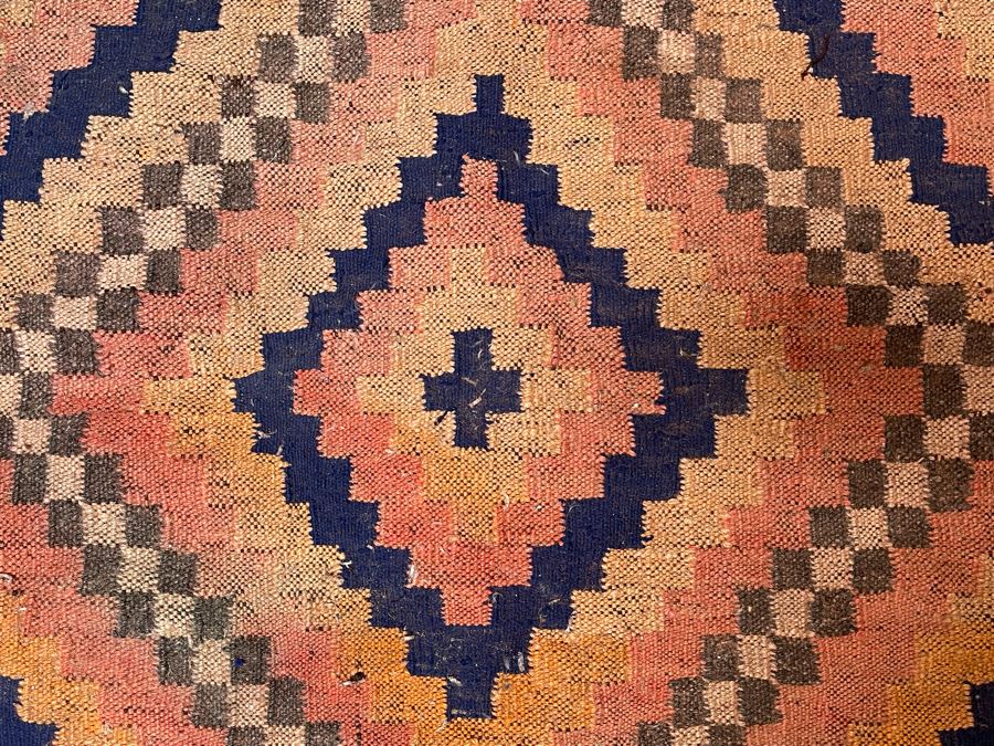 Small Vintage Hand Knotted Wool Area Rug 31 X 41 [Photo 3]