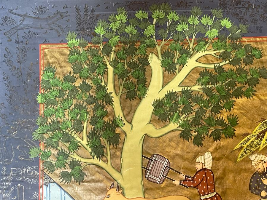 Original Indian Painting On Silk Framed 31 X 44 [Photo 16]