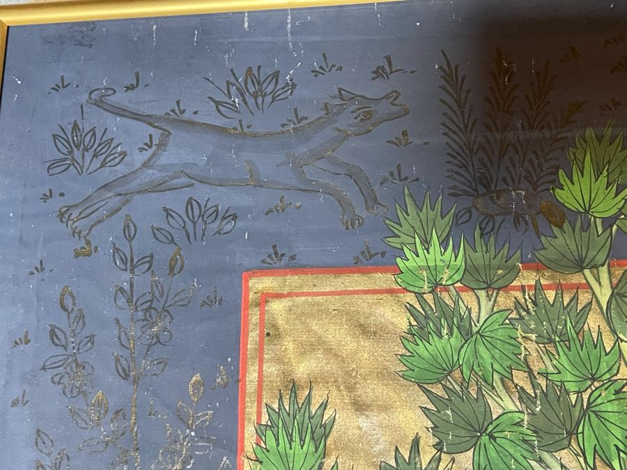 Original Indian Painting On Silk Framed 31 X 44 [Photo 17]