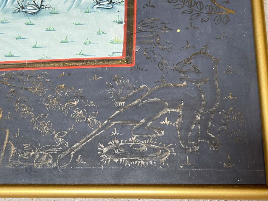 Original Indian Painting On Silk Framed 31 X 44 [Photo 20]