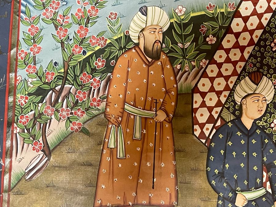 Original Indian Painting On Silk Framed 31 X 44 [Photo 8]