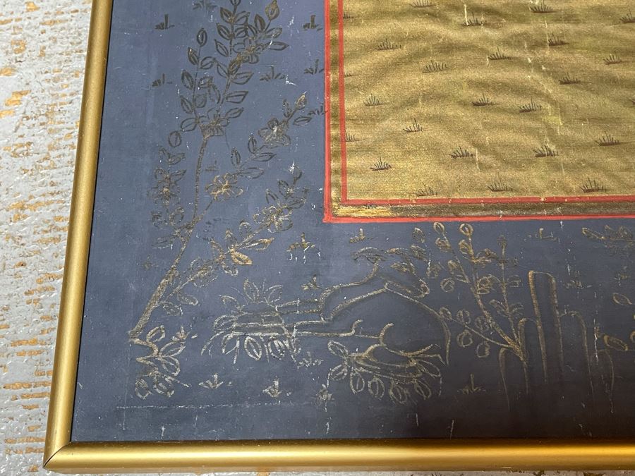 Original Indian Painting On Silk Framed 31 X 44 [Photo 21]