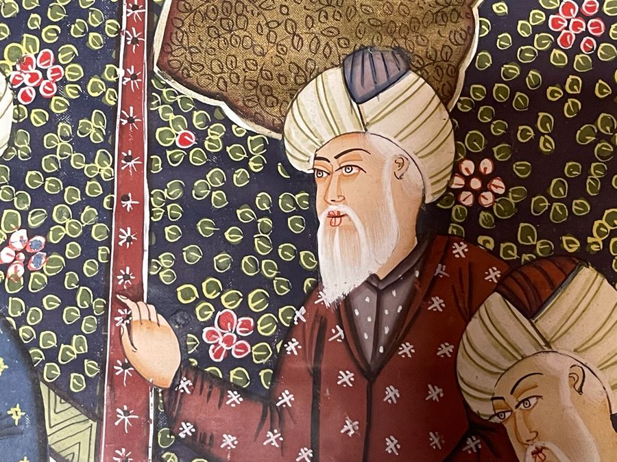 Original Indian Painting On Silk Framed 31 X 44 [Photo 22]